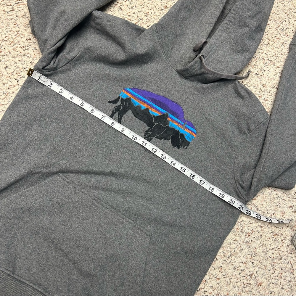 Patagonia Gray Hoodie with Buffalo Design - Picture 5 of 7